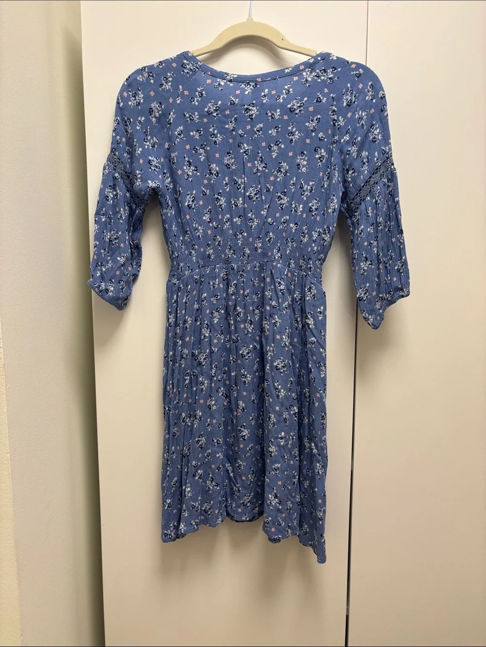 Justice Blue Floral Midi Dress with Button Detail